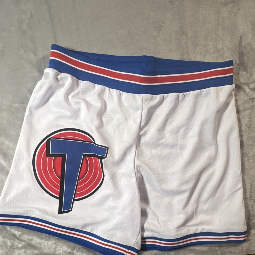 Space Jam Mens Shorts White Mesh Looney Tunes
